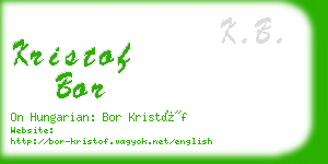 kristof bor business card